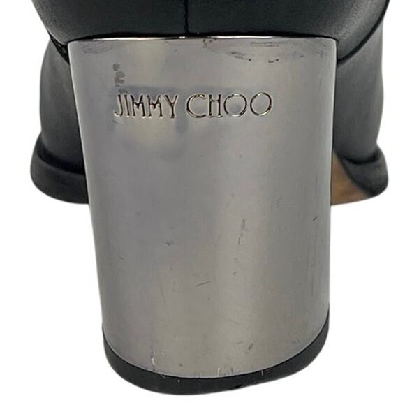 Jimmy Choo Method 65 Women's Black Leather Zipper Buckle Ankle Boots Size 5.5 - Picture 4 of 7